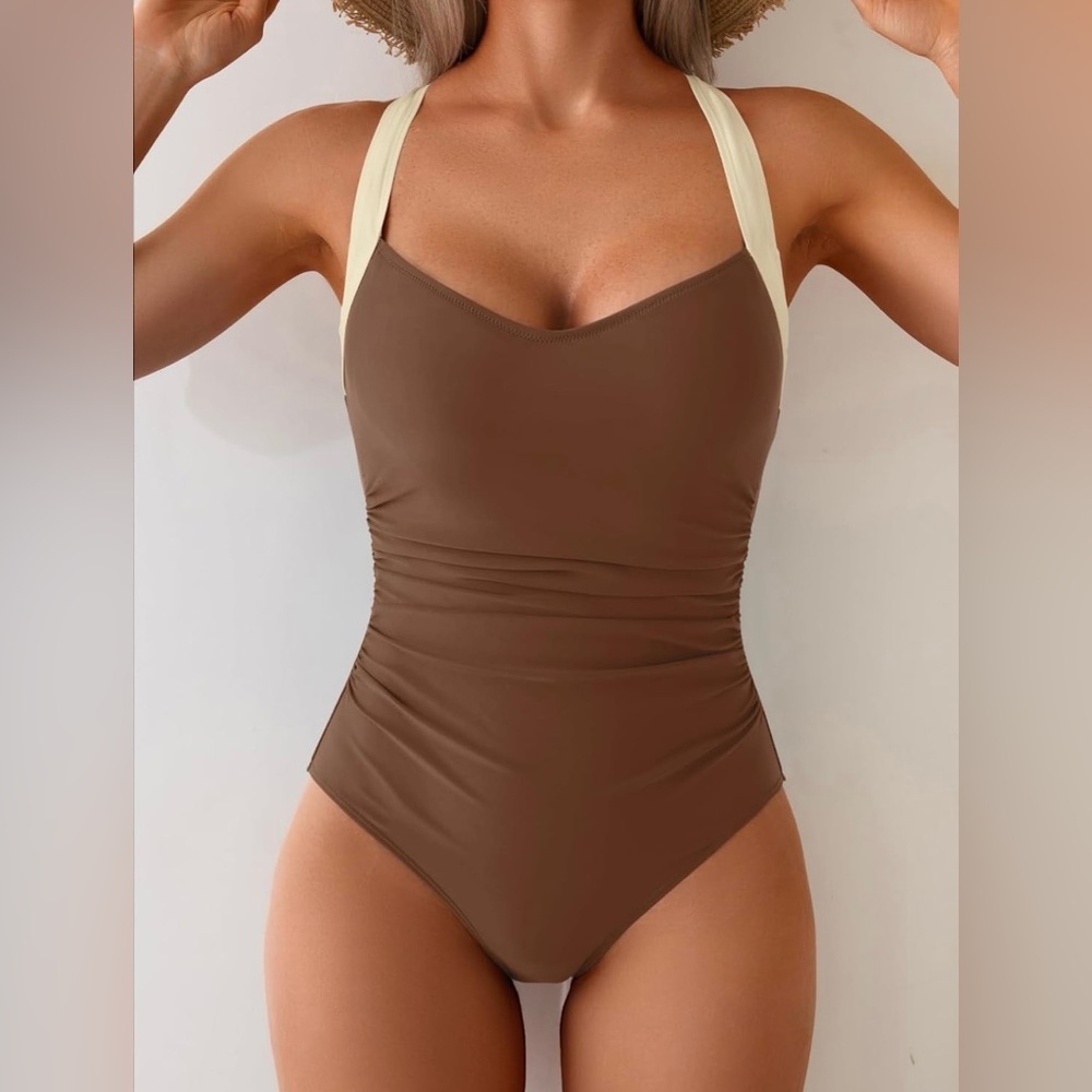 NWOT B2prity Women’s One Piece Swimsuit Tummy Control Slimming Push Up Ruched - Picture 4 of 7